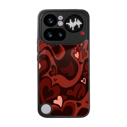 Y2K Red Meltdown Hearts back phone cover | glass case for nothing phone 4a pro