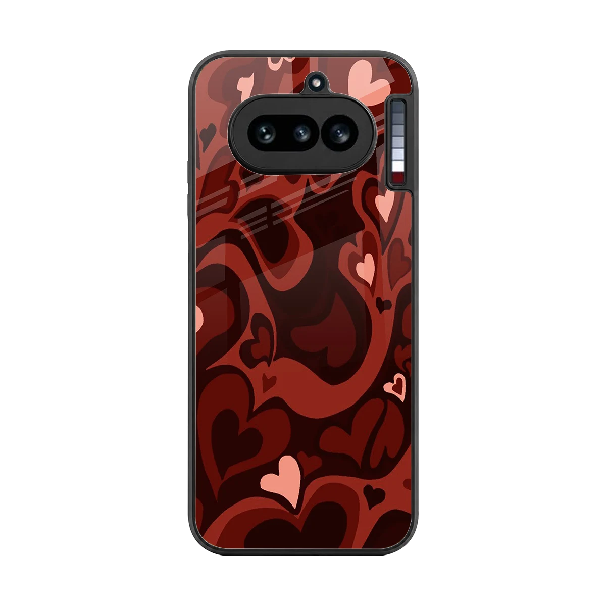 Y2K Red Meltdown Hearts back phone cover | glass case for nothing phone 4a