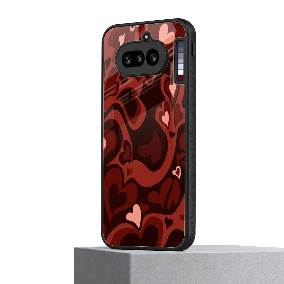 Y2K Red Meltdown Hearts nothing phone 4a mobile cover | shockproof glass phone case