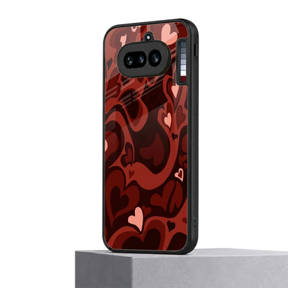 Y2K Red Meltdown Hearts nothing phone 4a mobile cover | shockproof glass phone case