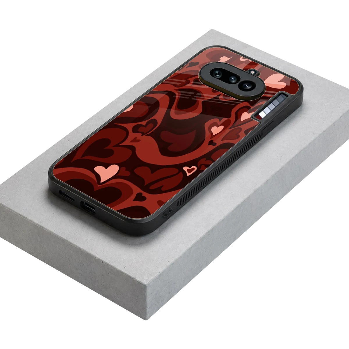 Y2K Red Meltdown Hearts stylish phone case for nothing phone 4a | glossy glass and slim fit