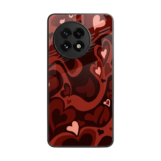 Y2K Red Meltdown Hearts back phone cover | glass case for oneplus 13r