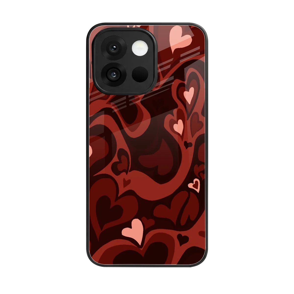 Y2K Red Meltdown Hearts back phone cover | glass case for oneplus 13s