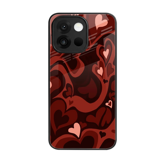 Y2K Red Meltdown Hearts back phone cover | glass case for oneplus 13s