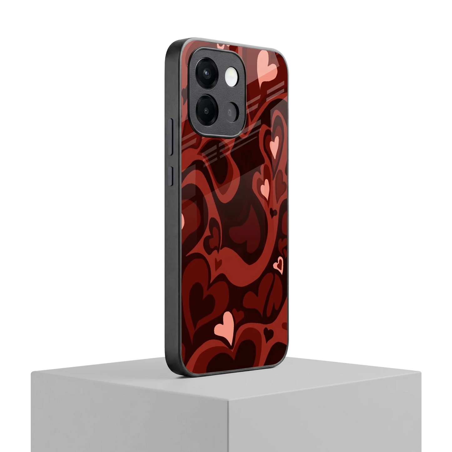 Y2K Red Meltdown Hearts oneplus 13s mobile cover | shockproof glass phone case