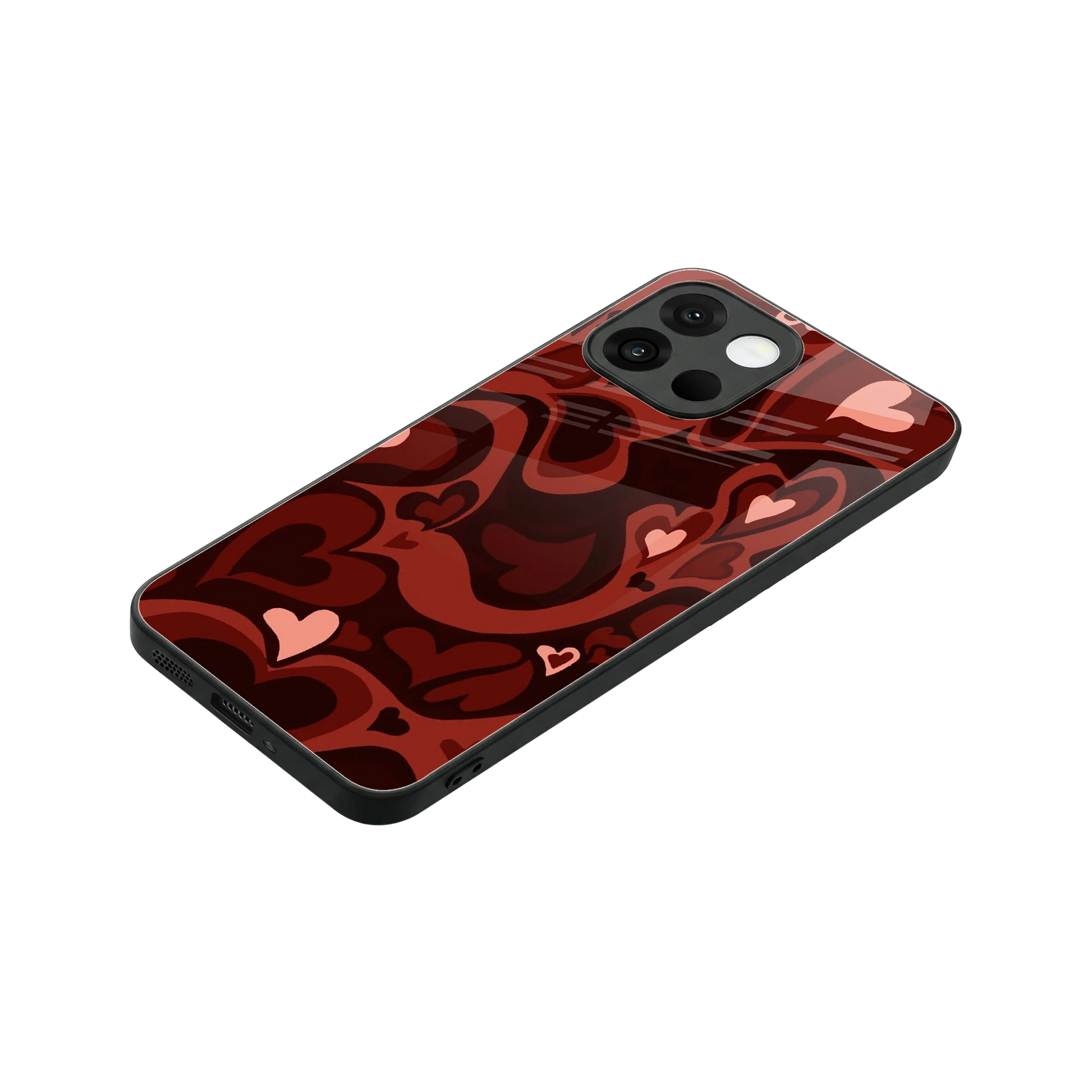 Y2K Red Meltdown Hearts stylish phone case for oneplus 13s | glossy glass and slim fit