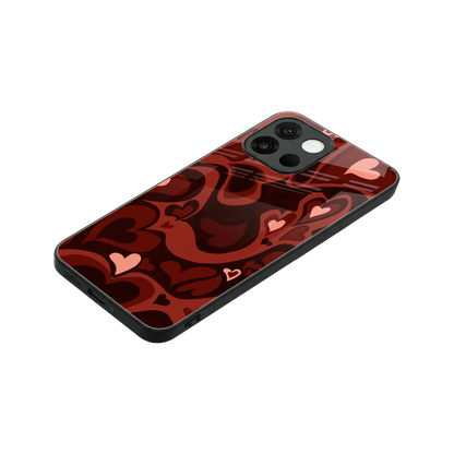 Y2K Red Meltdown Hearts stylish phone case for oneplus 13s | glossy glass and slim fit