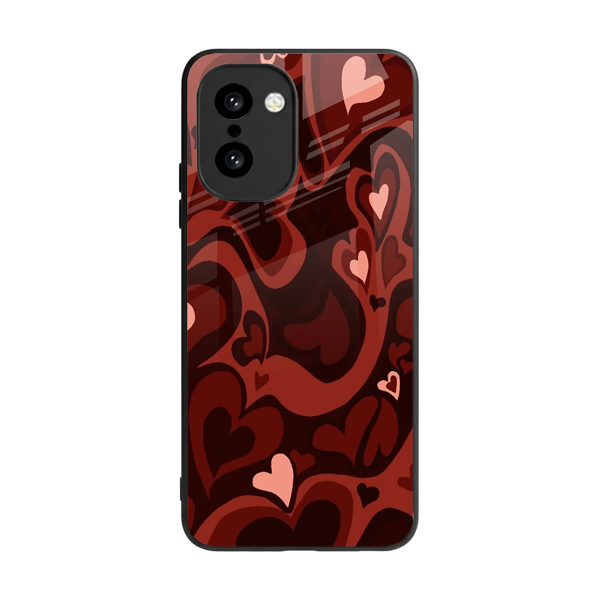 Y2K Red Meltdown Hearts back phone cover | glass case for oneplus 15r
