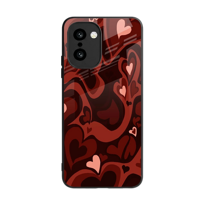 Y2K Red Meltdown Hearts back phone cover | glass case for oneplus 15r