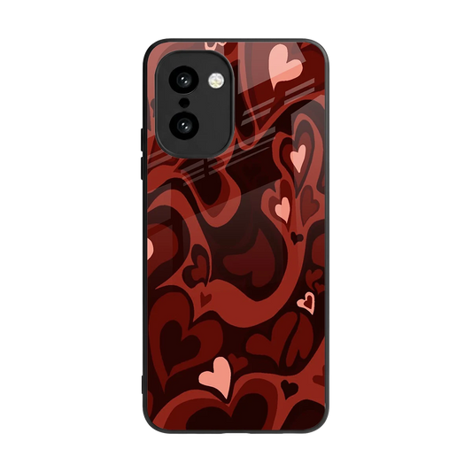 Y2K Red Meltdown Hearts back phone cover | glass case for oneplus 15r