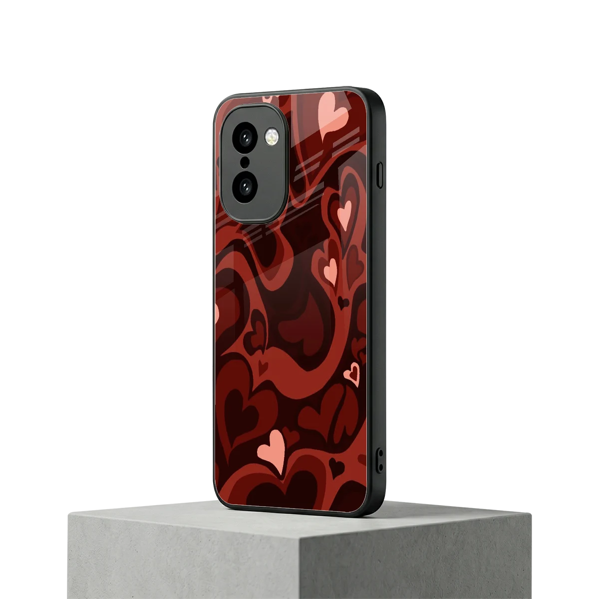 Y2K Red Meltdown Hearts oneplus 15r mobile cover | shockproof glass phone case
