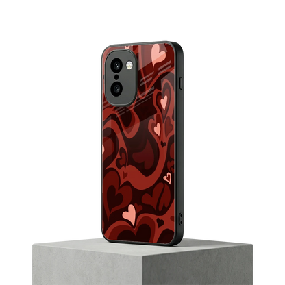 Y2K Red Meltdown Hearts oneplus 15r mobile cover | shockproof glass phone case