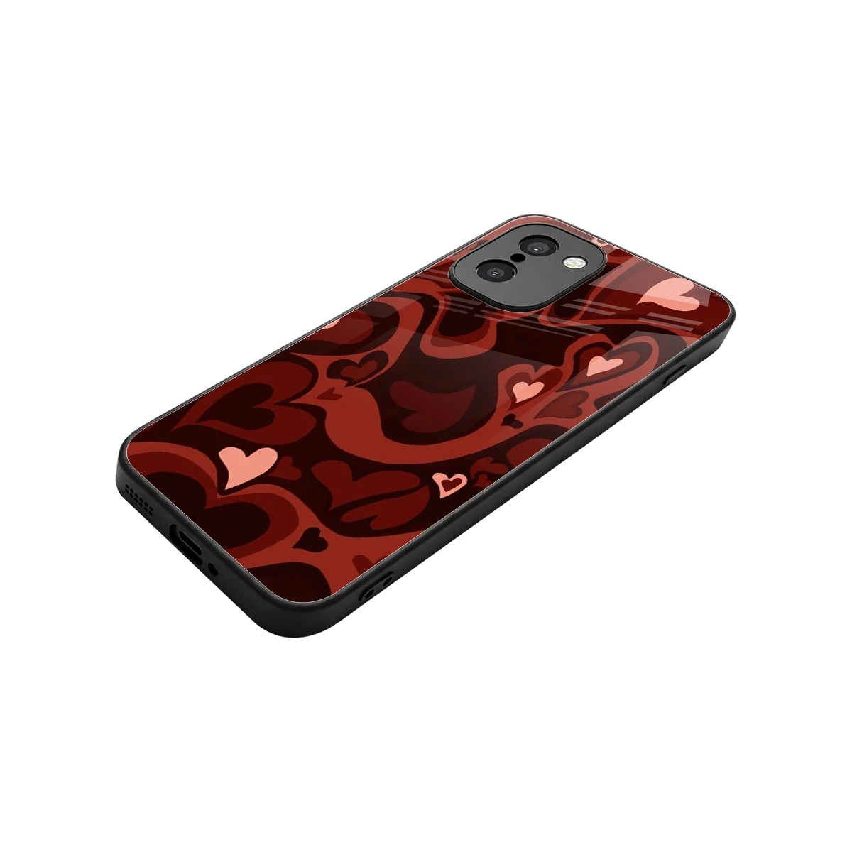 Y2K Red Meltdown Hearts stylish phone case for oneplus 15r | glossy glass and slim fit