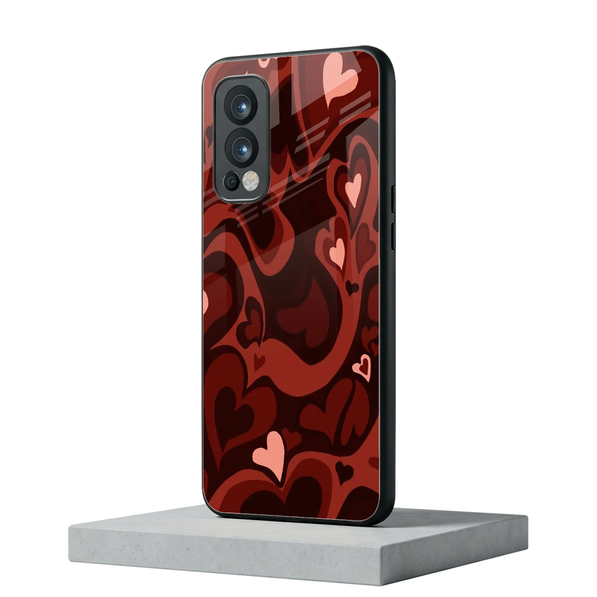 Y2K Red Meltdown Hearts oneplus nord 2 mobile cover | shockproof glass phone case