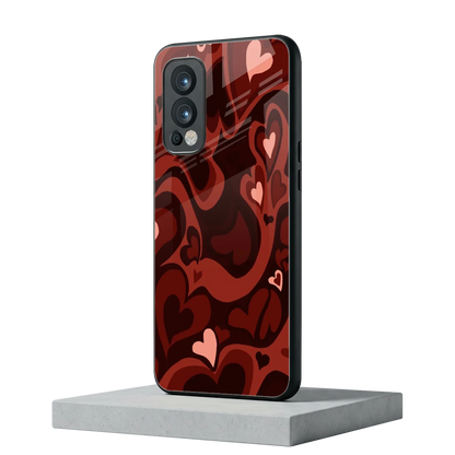 Y2K Red Meltdown Hearts oneplus nord 2 mobile cover | shockproof glass phone case