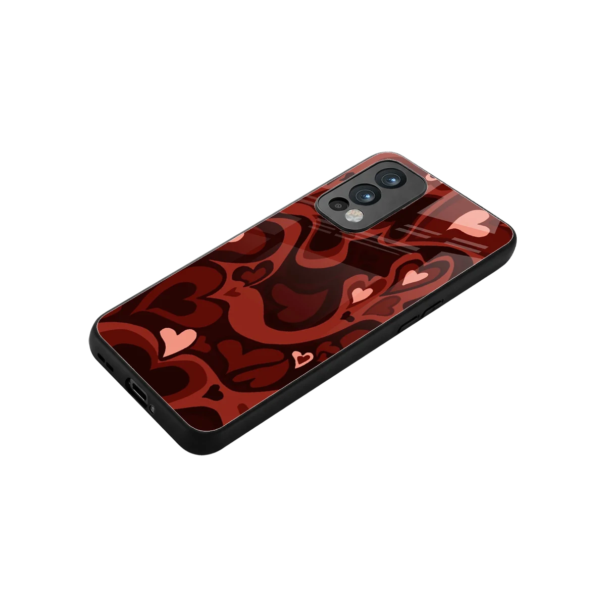 Y2K Red Meltdown Hearts stylish phone case for oneplus nord 2 | glossy glass and slim fit