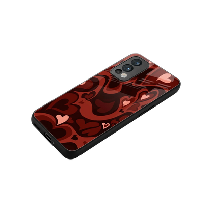 Y2K Red Meltdown Hearts stylish phone case for oneplus nord 2 | glossy glass and slim fit