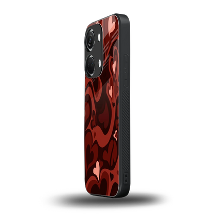 Y2K Red Meltdown Hearts oneplus nord 3 mobile cover | shockproof glass phone case