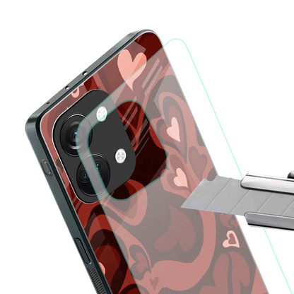 Y2K Red Meltdown Hearts stylish phone case for oneplus nord 3 | glossy glass and slim fit