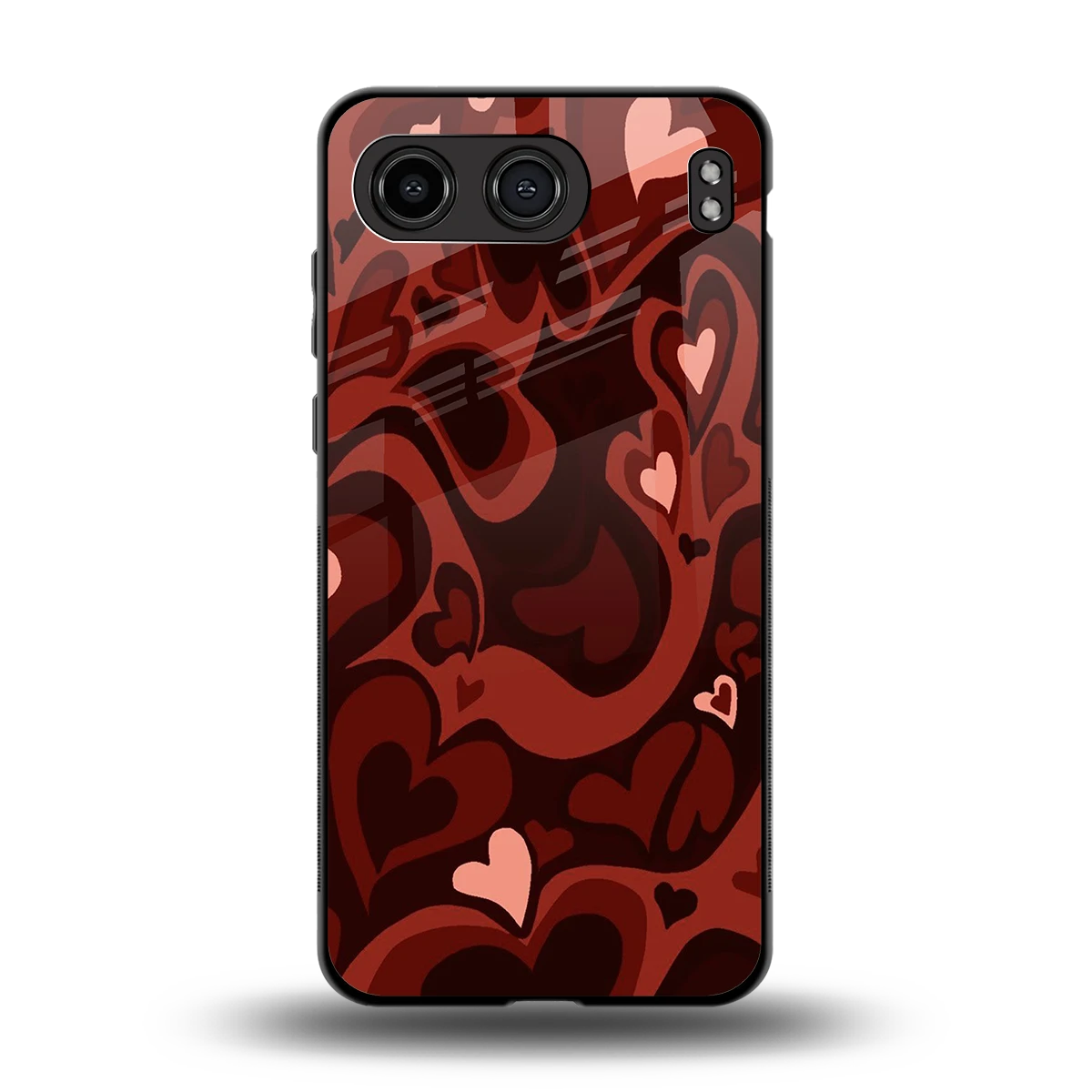 Y2K Red Meltdown Hearts back phone cover | glass case for oneplus nord 4