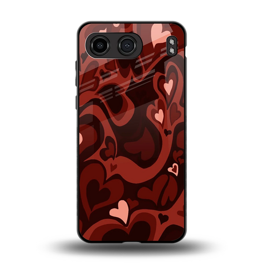 Y2K Red Meltdown Hearts back phone cover | glass case for oneplus nord 4