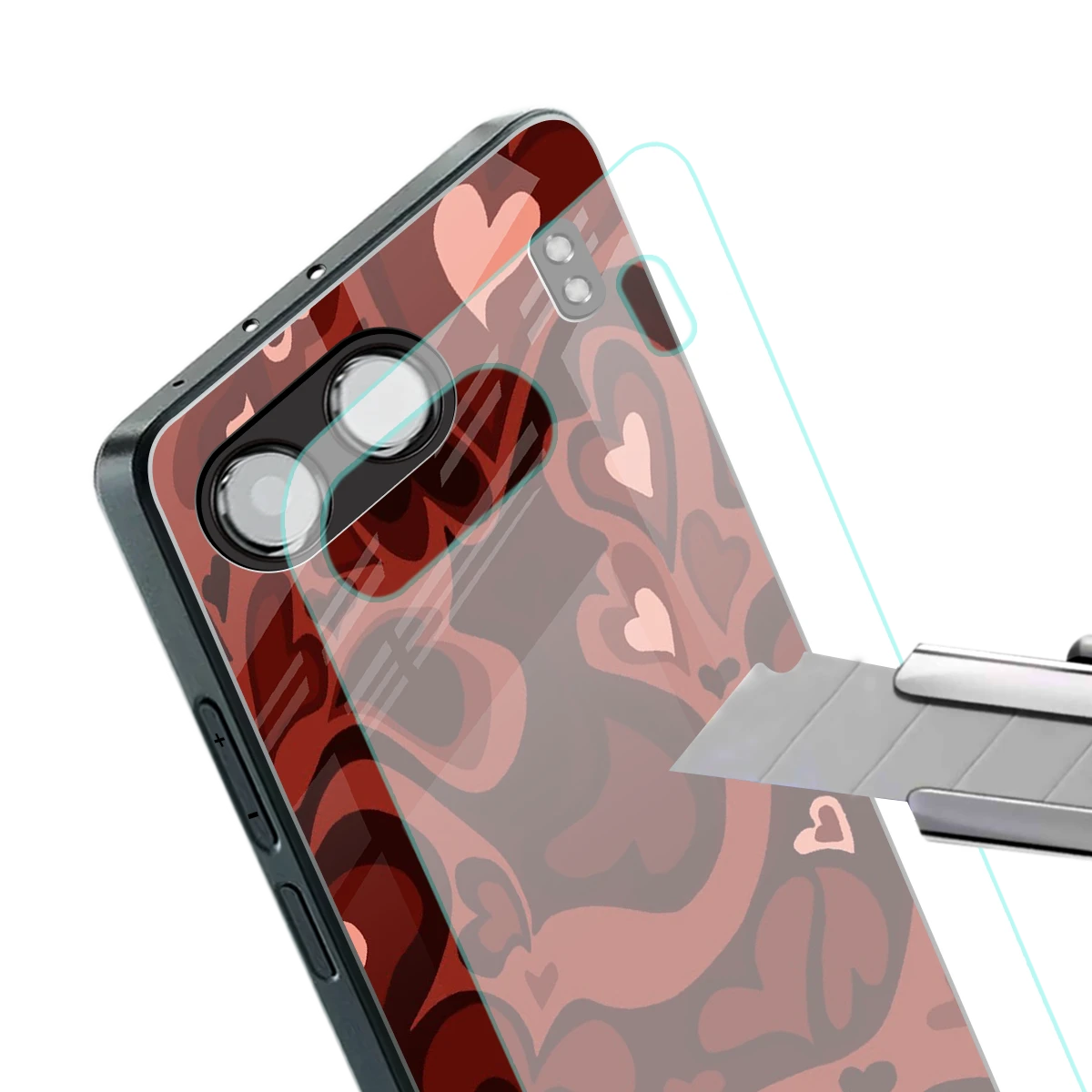 Y2K Red Meltdown Hearts stylish phone case for oneplus nord 4 | glossy glass and slim fit