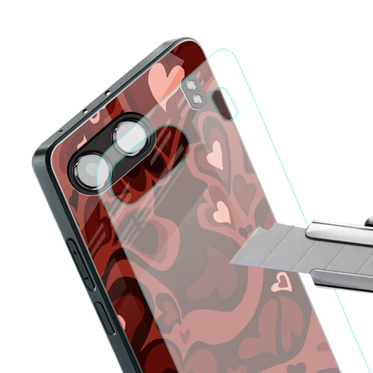 Y2K Red Meltdown Hearts stylish phone case for oneplus nord 4 | glossy glass and slim fit