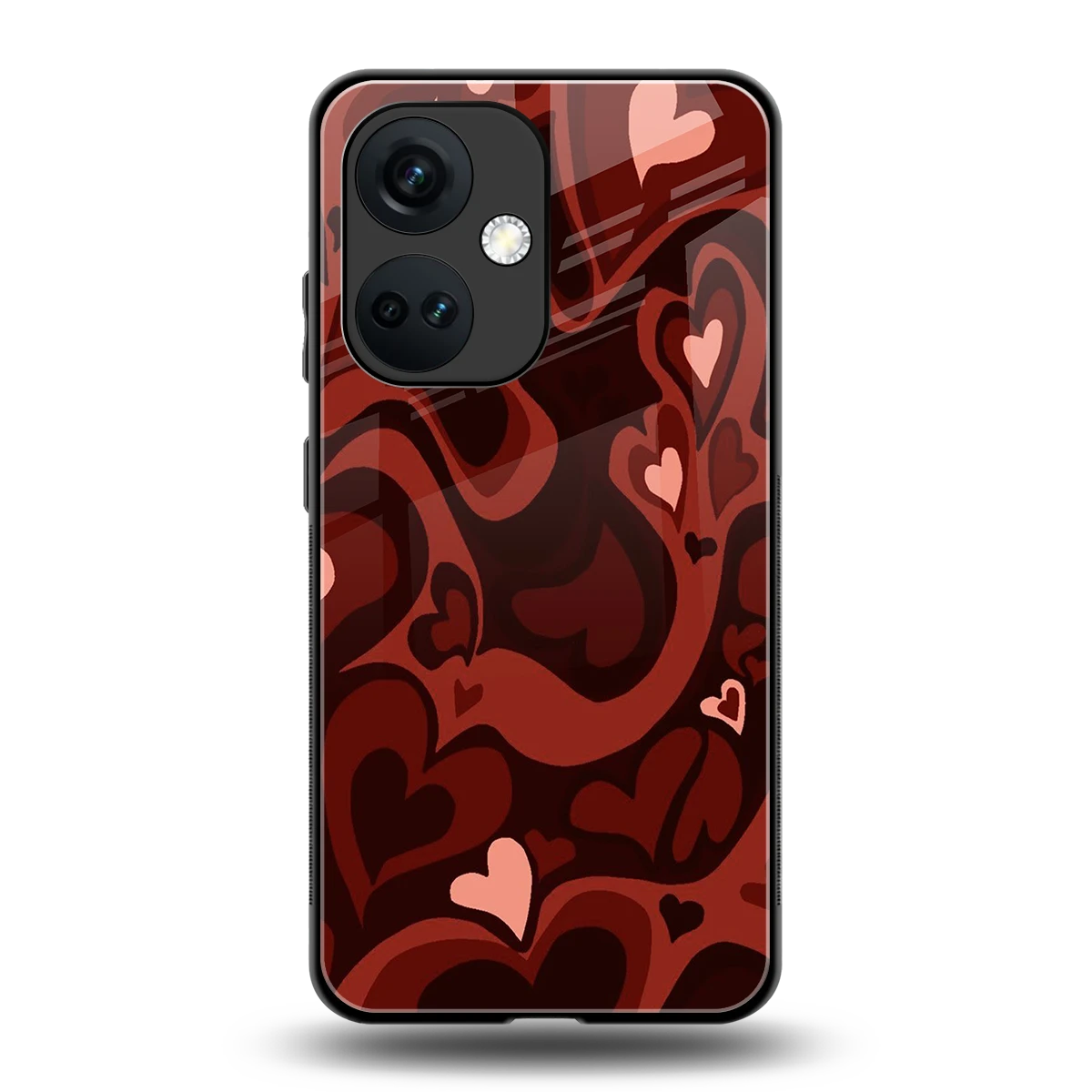 Y2K Red Meltdown Hearts back phone cover | glass case for oneplus nord ce 3