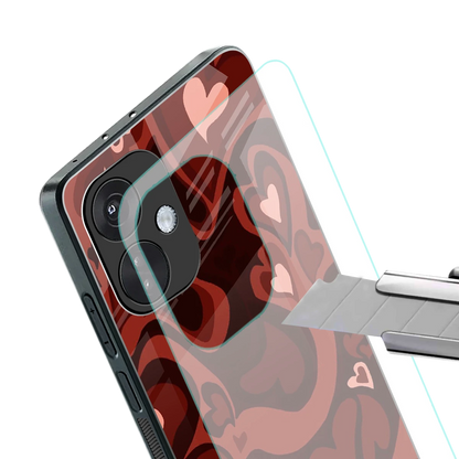 Y2K Red Meltdown Hearts stylish phone case for oneplus nord ce 3 | glossy glass and slim fit