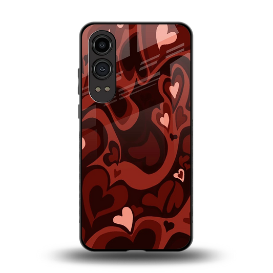 Y2K Red Meltdown Hearts back phone cover | glass case for oneplus nord ce 4 lite