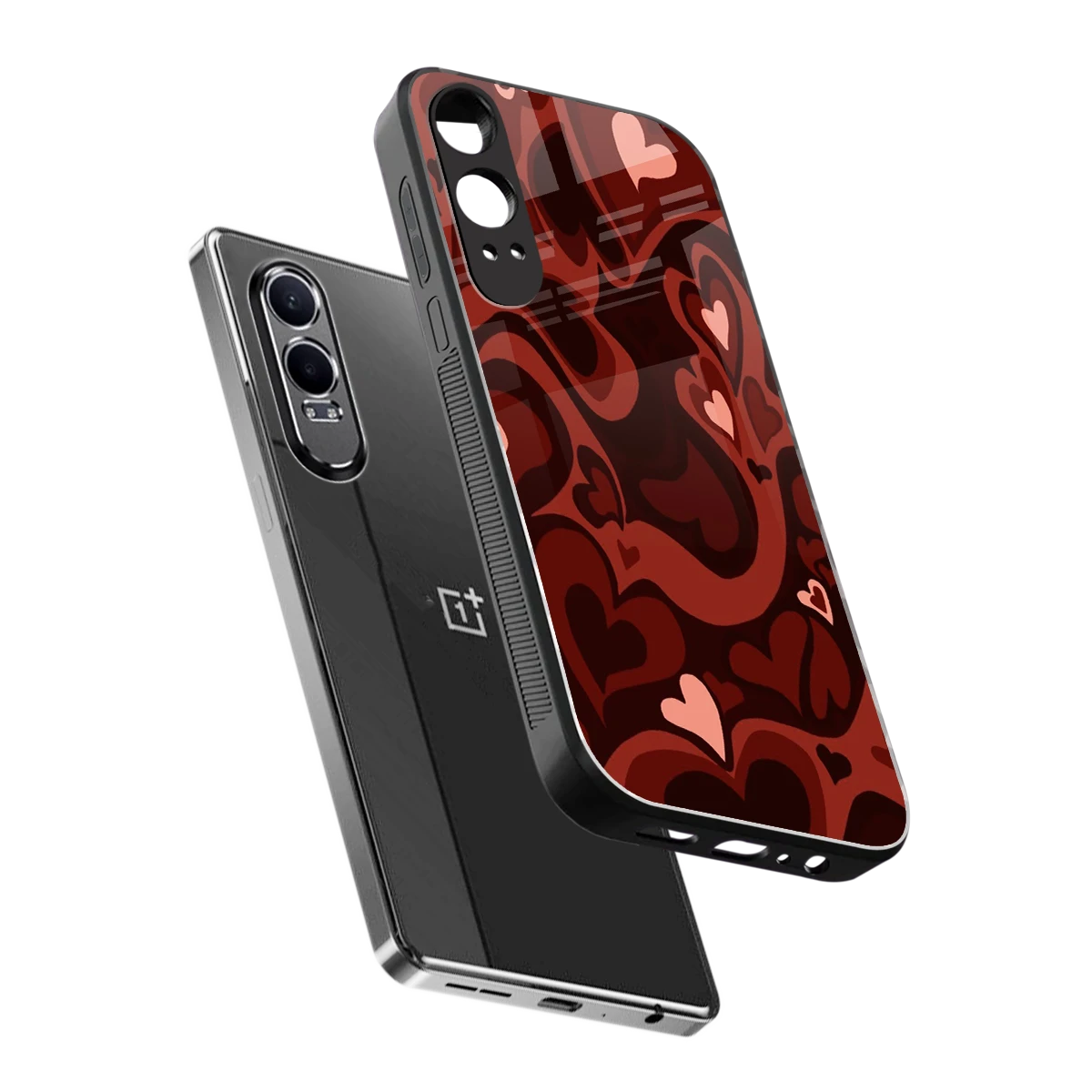 Y2K Red Meltdown Hearts sleek oneplus nord ce 4 lite cover with tempered glass back and TPU edges