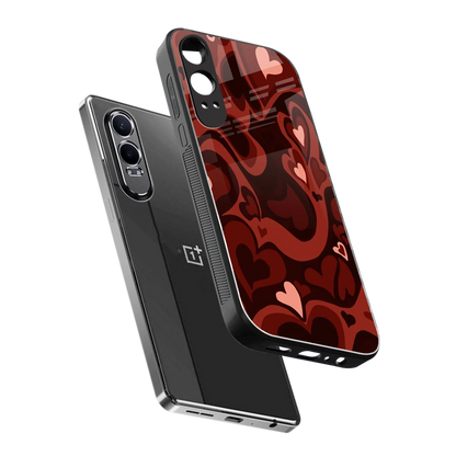 Y2K Red Meltdown Hearts sleek oneplus nord ce 4 lite cover with tempered glass back and TPU edges