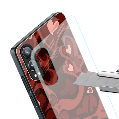 Y2K Red Meltdown Hearts stylish phone case for oneplus nord ce 4 lite | glossy glass and slim fit