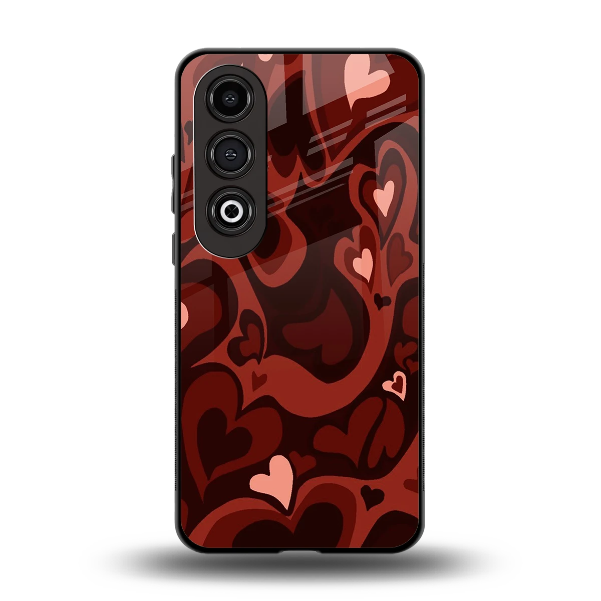 Y2K Red Meltdown Hearts back phone cover | glass case for oneplus nord ce 4