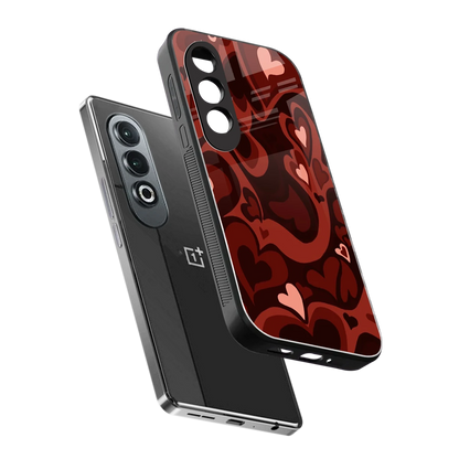 Y2K Red Meltdown Hearts sleek oneplus nord ce 4 cover with tempered glass back and TPU edges