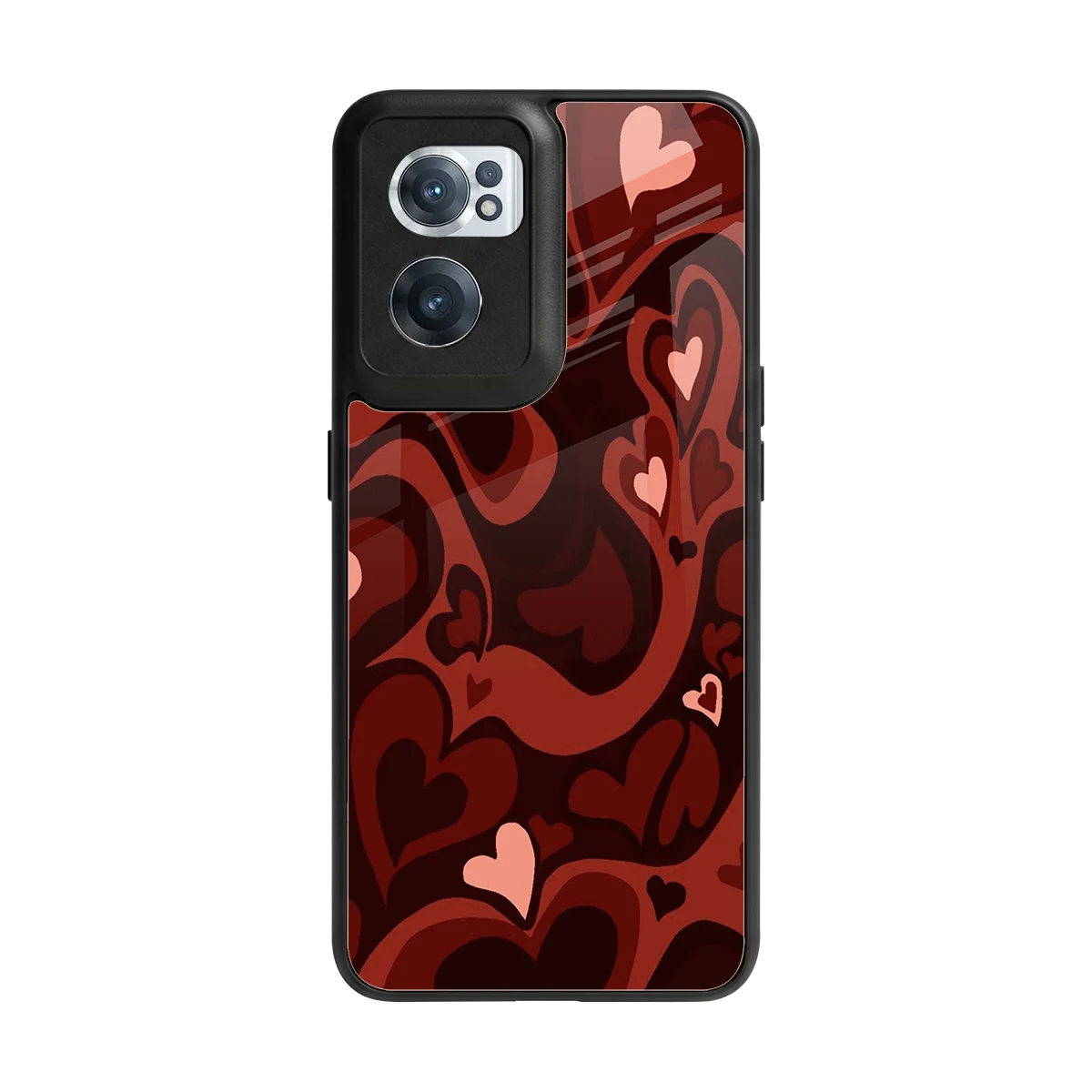 Y2K Red Meltdown Hearts back phone cover | glass case for oneplus nord ce 2