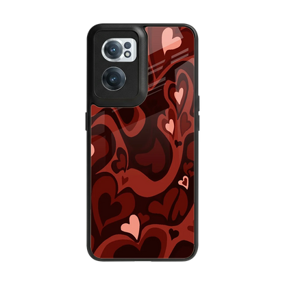 Y2K Red Meltdown Hearts back phone cover | glass case for oneplus nord ce 2