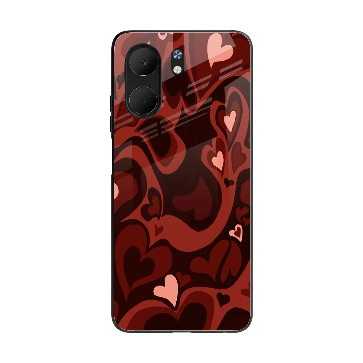 Y2K Red Meltdown Hearts back phone cover | glass case for oppo a5x 5g