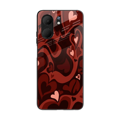 Y2K Red Meltdown Hearts back phone cover | glass case for oppo a5x 5g
