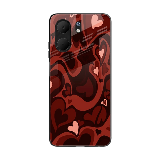 Y2K Red Meltdown Hearts back phone cover | glass case for oppo a5x 5g