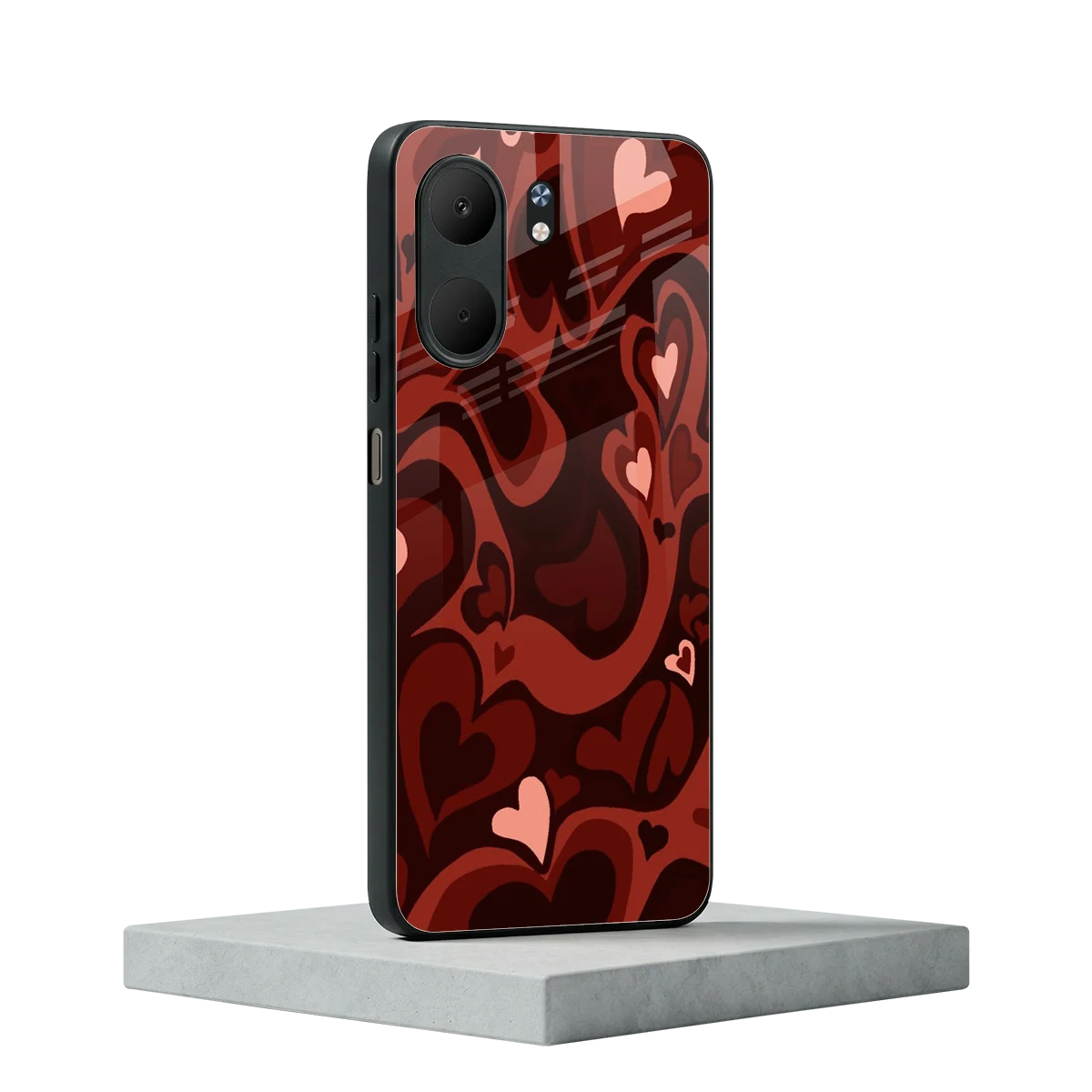 Y2K Red Meltdown Hearts oppo a5x 5g mobile cover | shockproof glass phone case