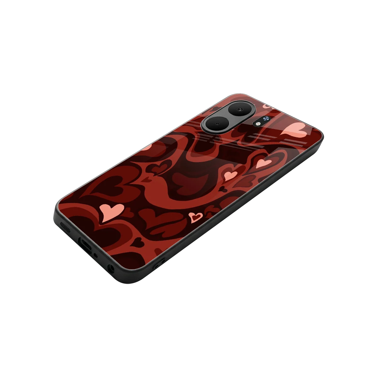 Y2K Red Meltdown Hearts stylish phone case for oppo a5x 5g | glossy glass and slim fit