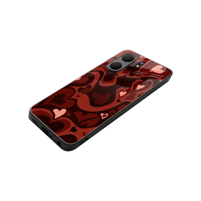 Y2K Red Meltdown Hearts stylish phone case for oppo a5x 5g | glossy glass and slim fit