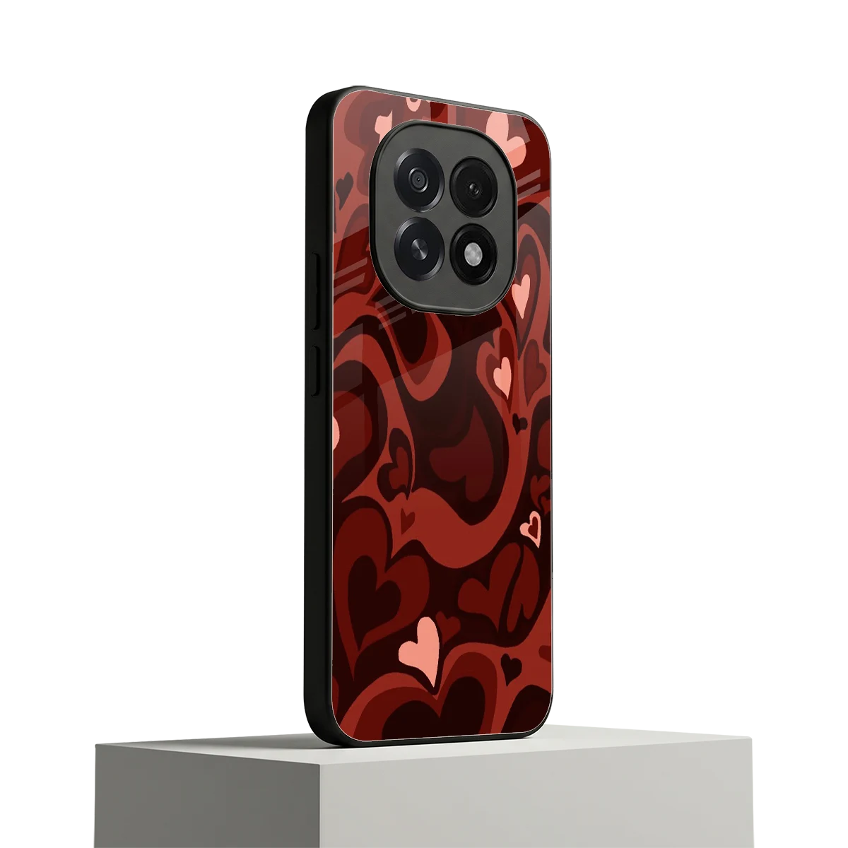 Y2K Red Meltdown Hearts oppo f29 5g mobile cover | shockproof glass phone case