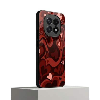 Y2K Red Meltdown Hearts oppo f29 5g mobile cover | shockproof glass phone case