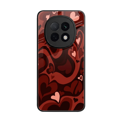 Y2K Red Meltdown Hearts back phone cover | glass case for oppo f29 pro 5g