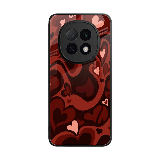 Y2K Red Meltdown Hearts back phone cover | glass case for oppo f29 pro 5g
