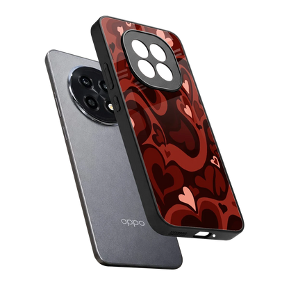Y2K Red Meltdown Hearts sleek oppo f29 pro 5g cover with tempered glass back and TPU edges