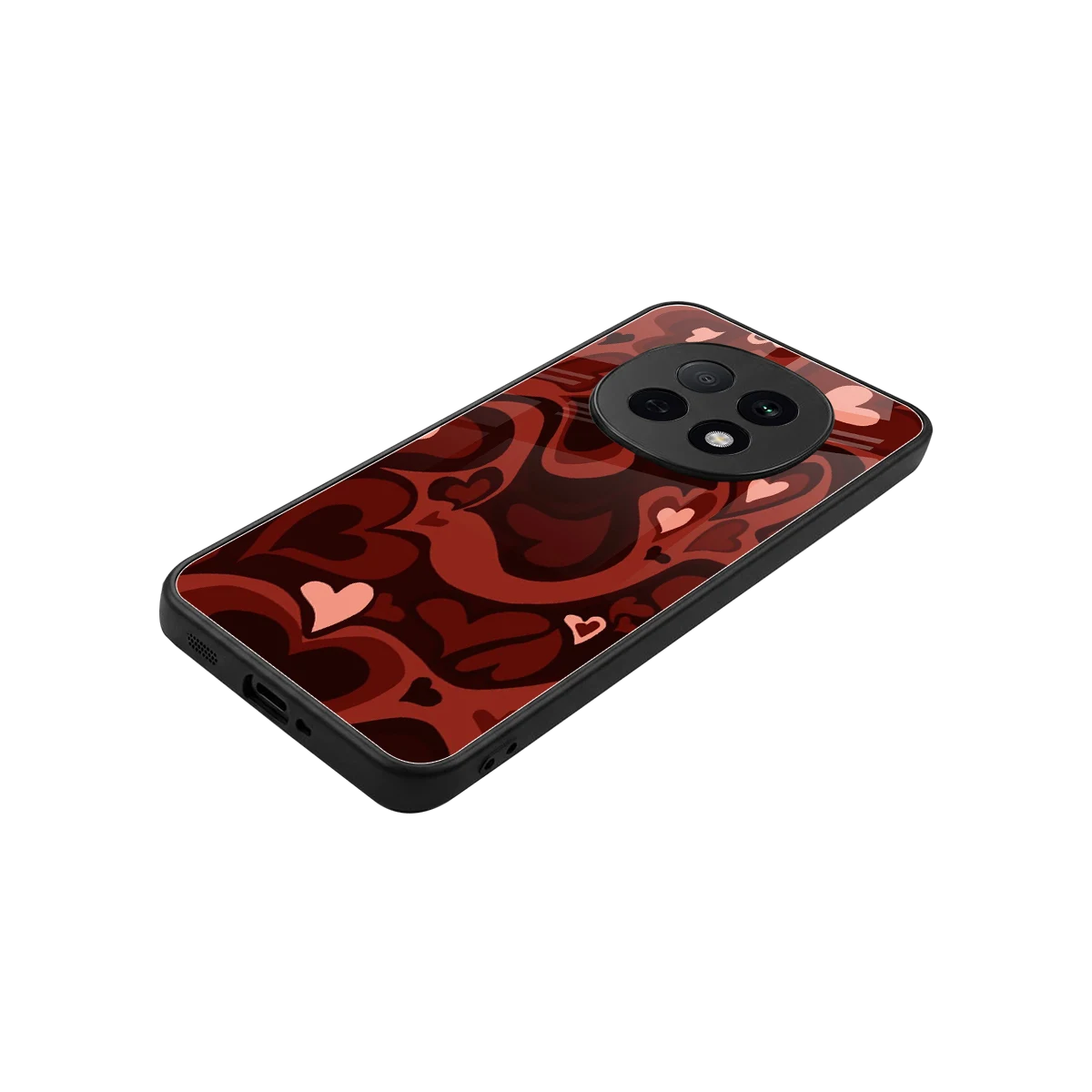Y2K Red Meltdown Hearts stylish phone case for oppo f29 pro 5g | glossy glass and slim fit