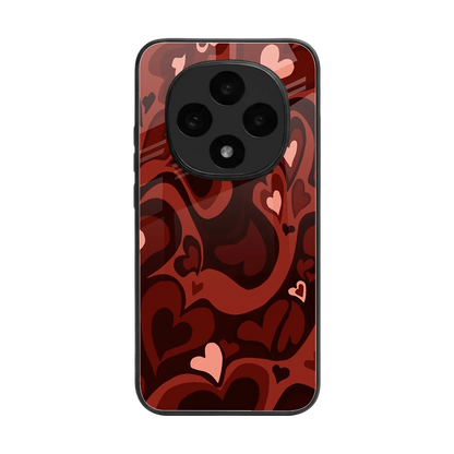 Y2K Red Meltdown Hearts back phone cover | glass case for oppo f31 pro 5g